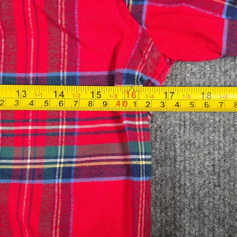 Vineyard Vines Boys Red Tartan Plaid Whale Shirt Button Down Size M 12-14